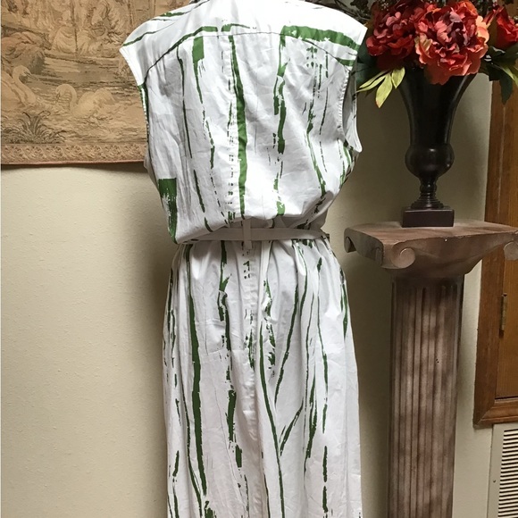 Banana Republic Moss Green and White Patterned Dress, NWT - Picture 14 of 14